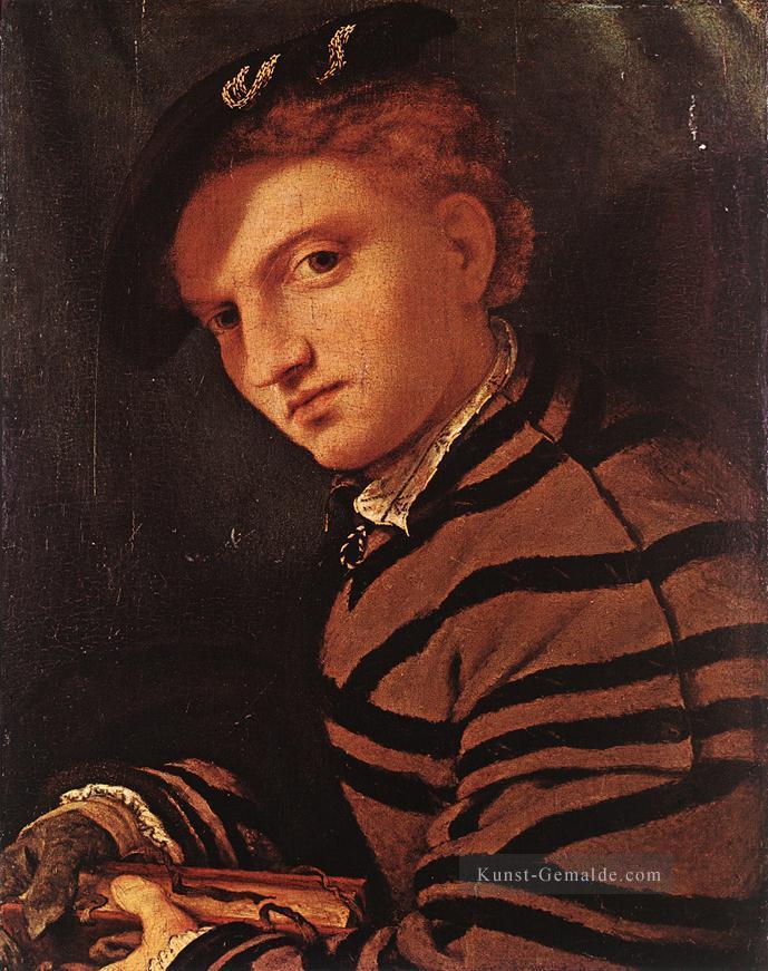 Junger Mann mit Buch 1525 Renaissance Lorenzo Lotto Ölgemälde